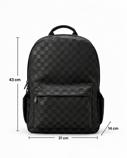 Checkered Backpack – Black