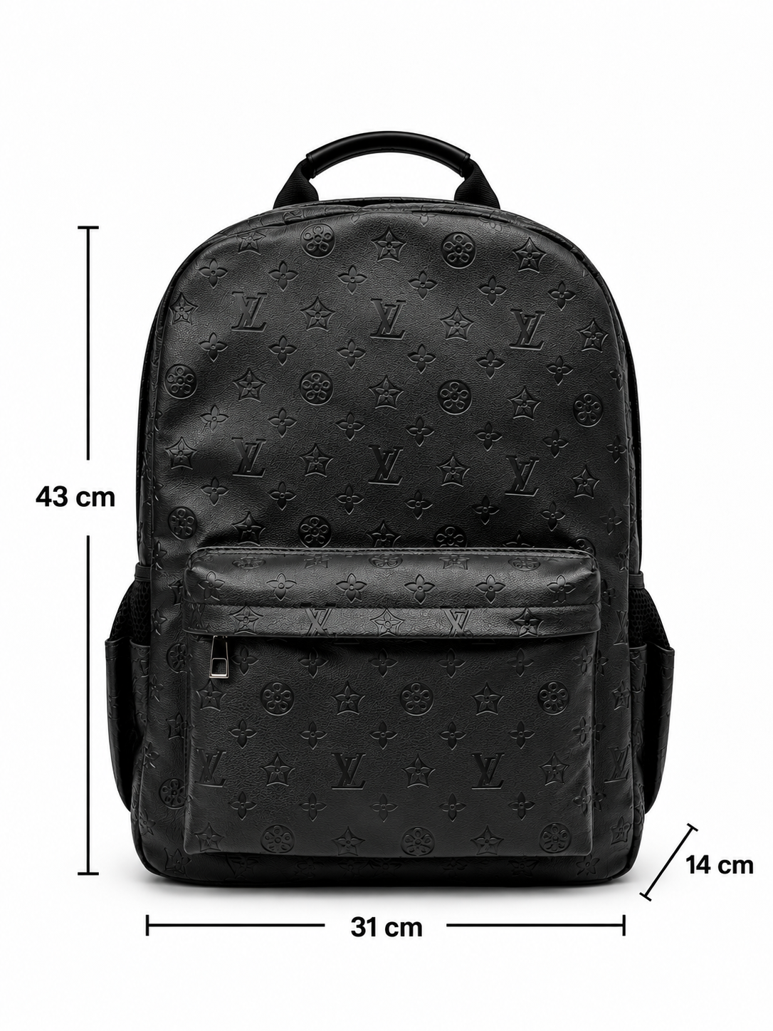 Floral Monogram Backpack – Black