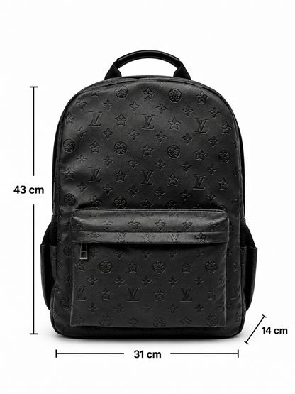 Floral Monogram Backpack – Black