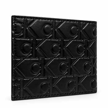 Premium Embossed Geometric Black Bifold Wallet