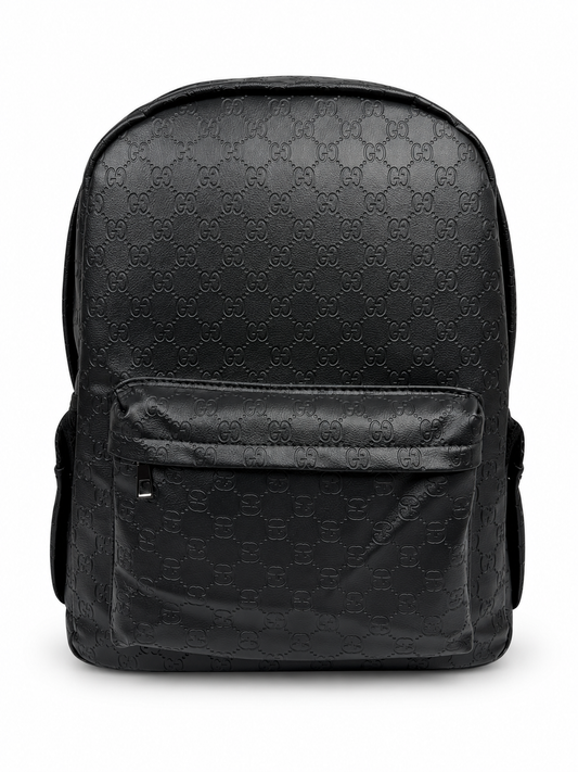 Premium Embossed Black Backpack